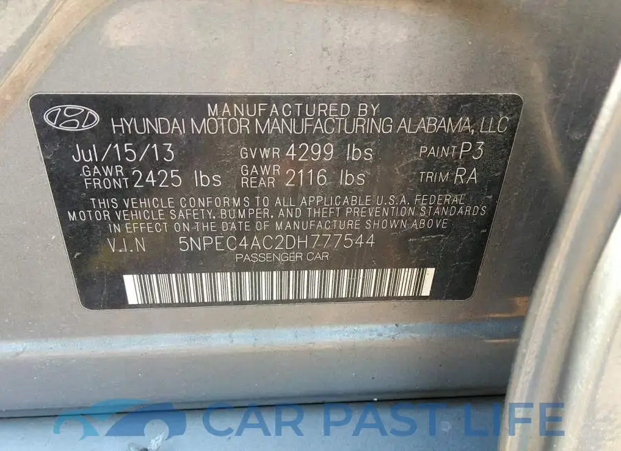 5NPEC4AC2DH777544# 9