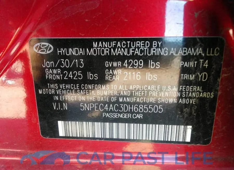 5NPEC4AC3DH685505# 9