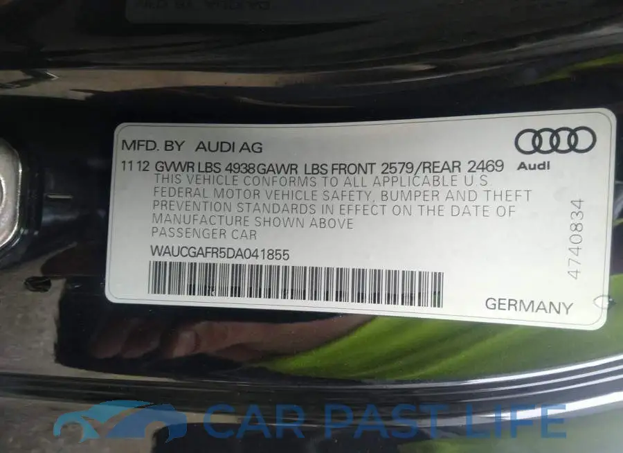 WAUCGAFR5DA041855# 9