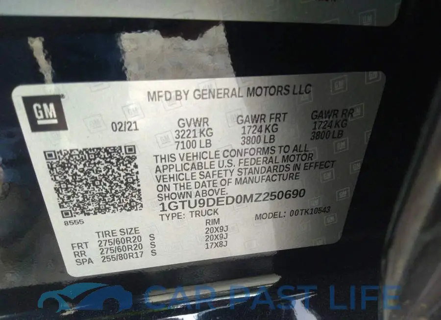 1GTU9DED0MZ250690# 9