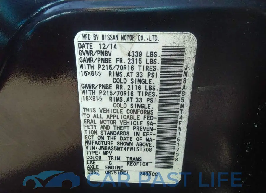 JN8AS5MT4FW151708# 9
