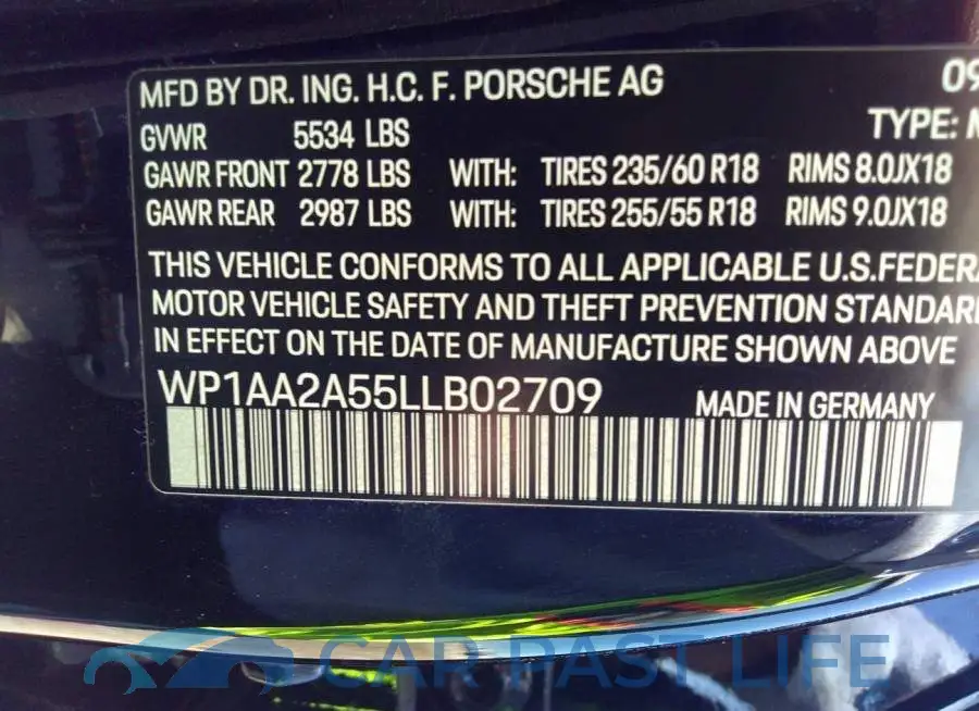 WP1AA2A55LLB02709# 9