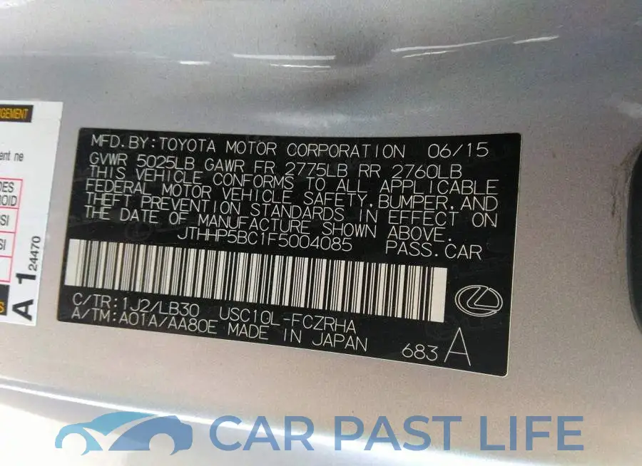 JTHHP5BC1F5004085# 9