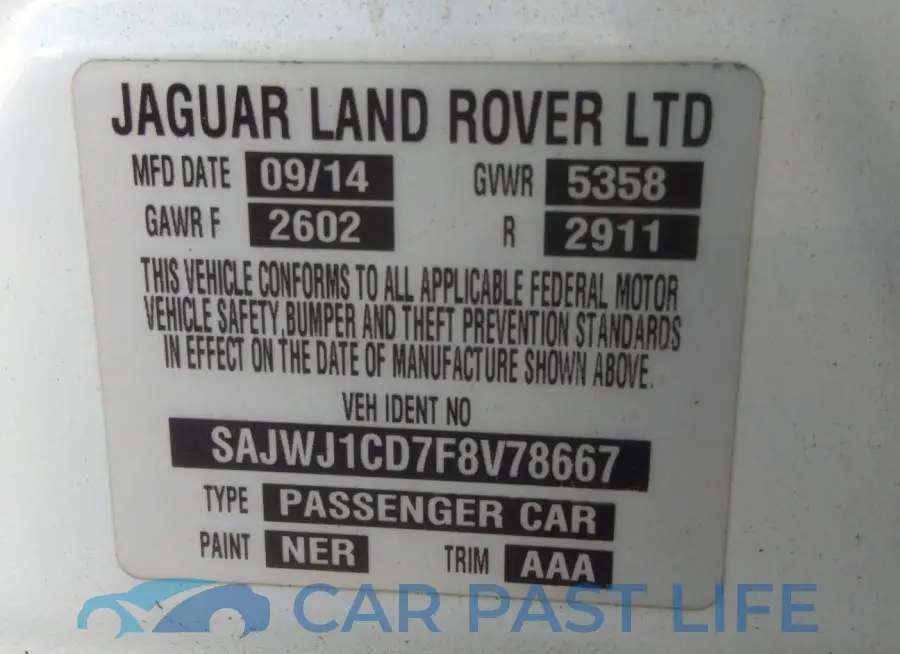 SAJWJ1CD7F8V78667# 9