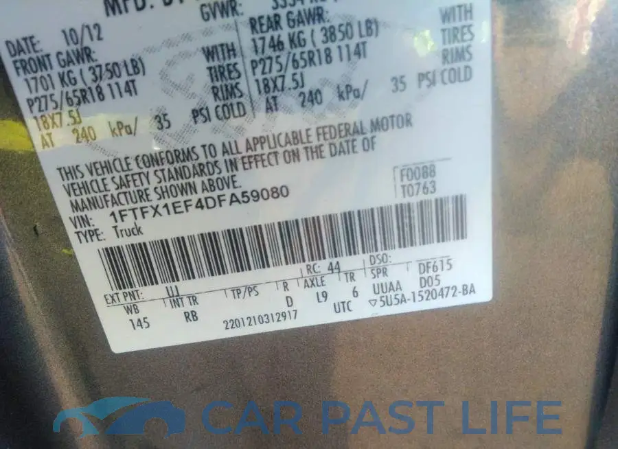 1FTFX1EF4DFA59080# 9