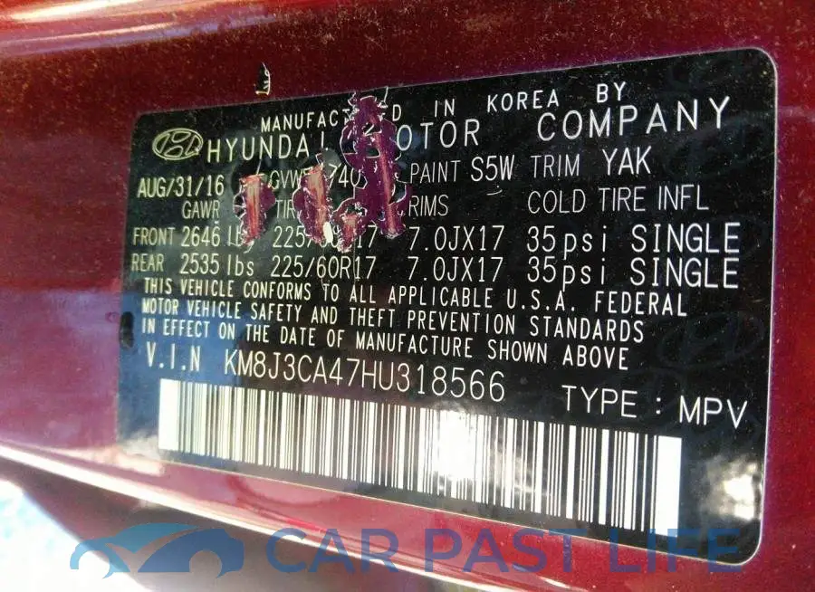 KM8J3CA47HU318566# 9