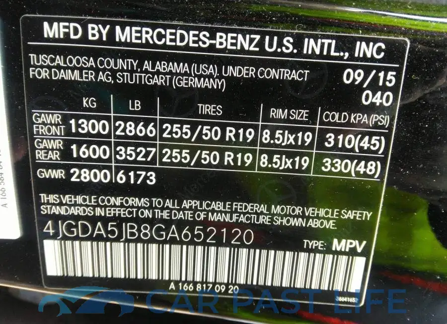 4JGDA5JB8GA652120# 9