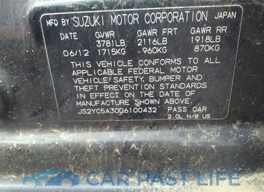 JS2YC5A30D6100432# 9