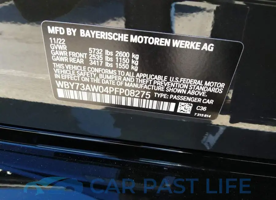 WBY73AW04PFP08275# 9