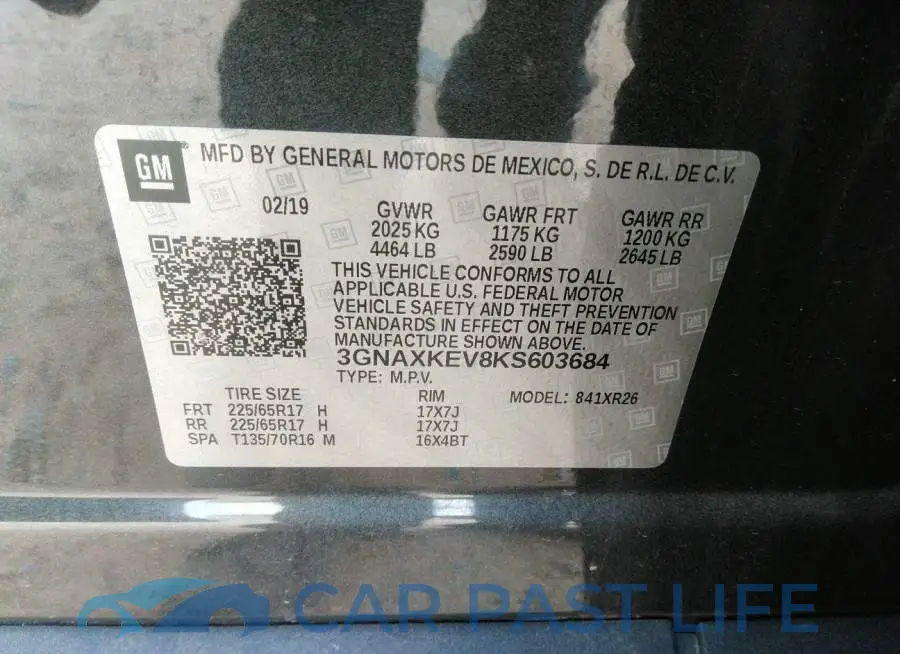 3GNAXKEV8KS603684# 9