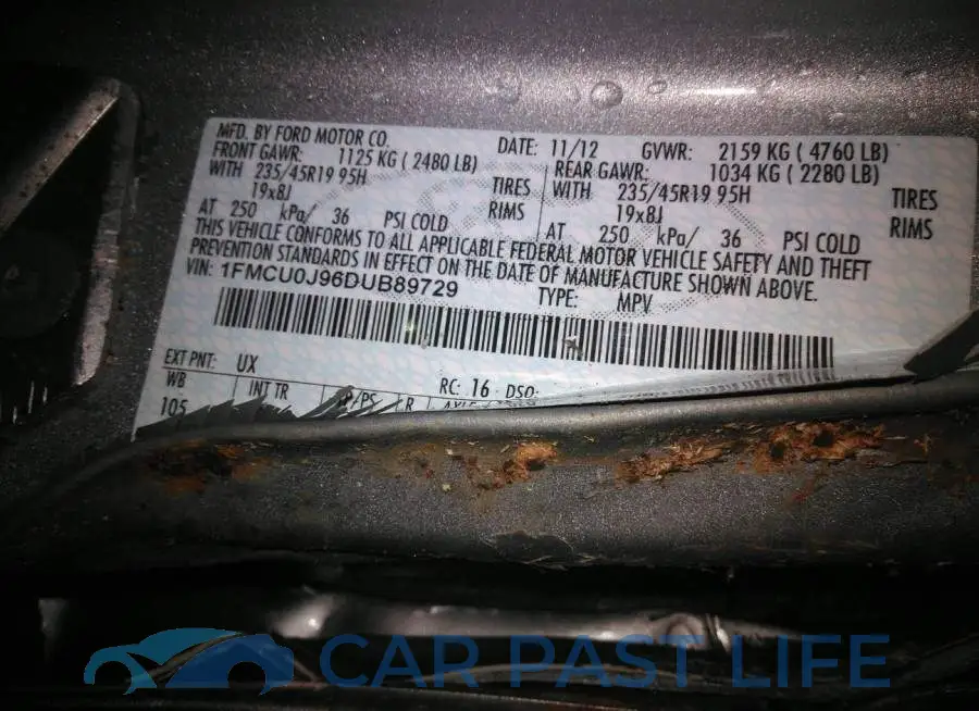 1FMCU0J96DUB89729# 9