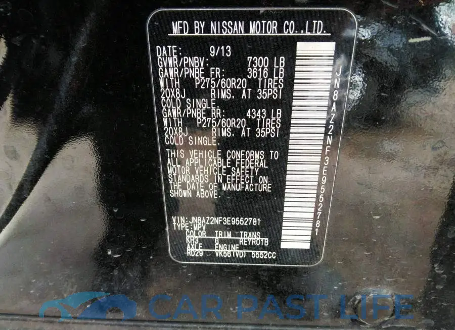 JN8AZ2NF3E9552781# 9