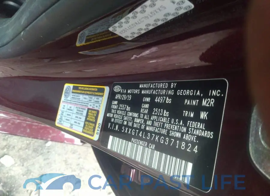 5XXGT4L37KG371824# 9