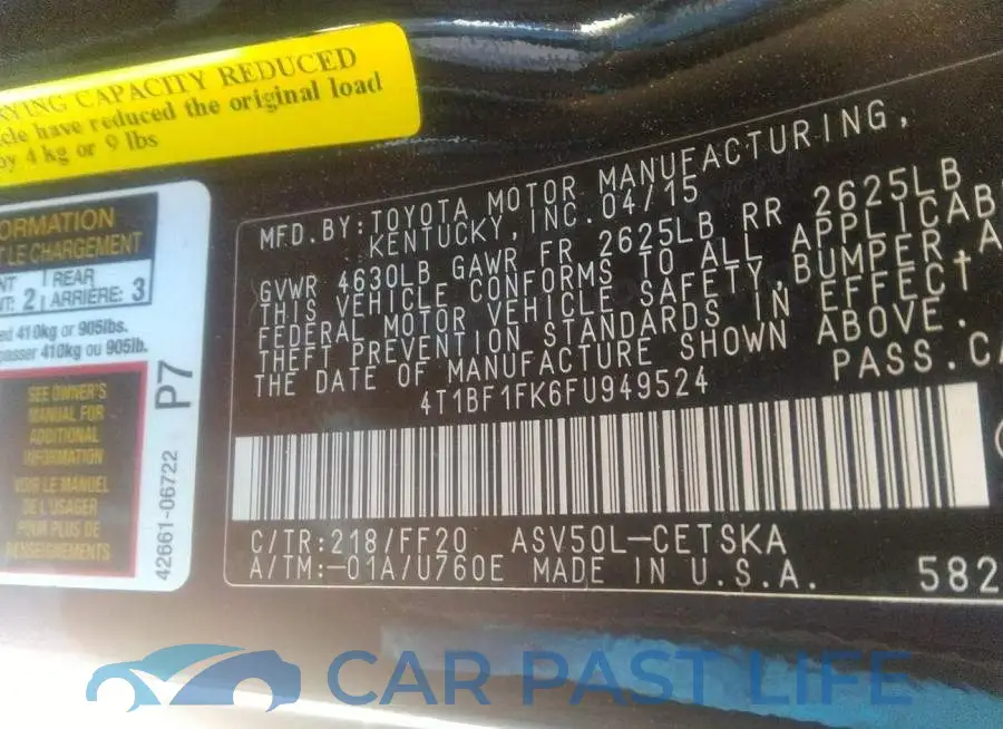 4T1BF1FK6FU949524# 9