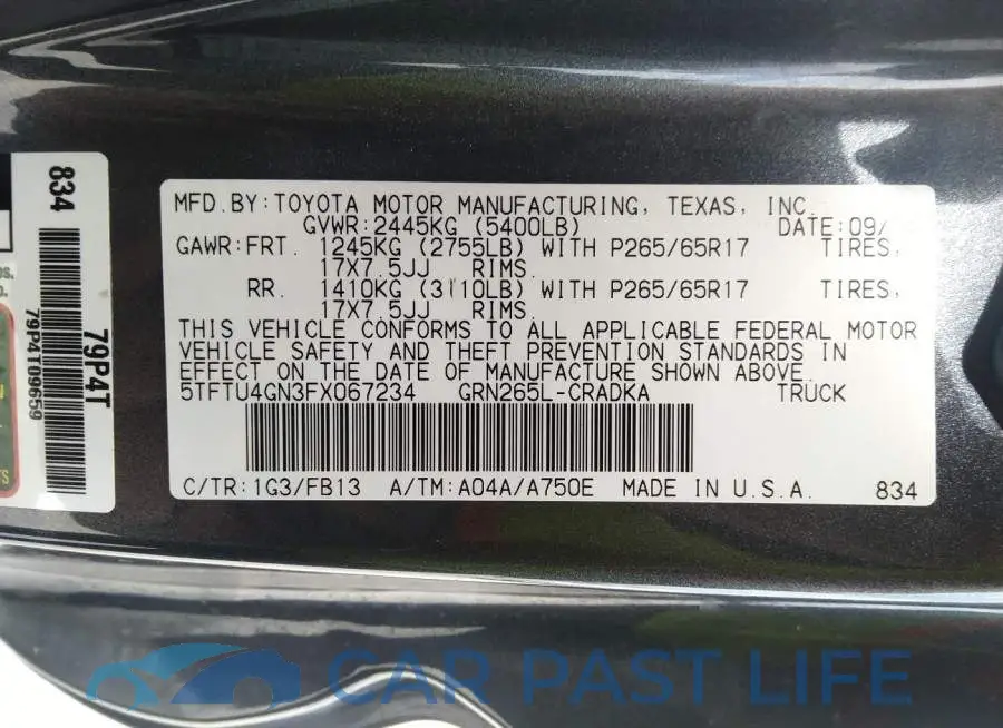 5TFTU4GN3FX067234# 9