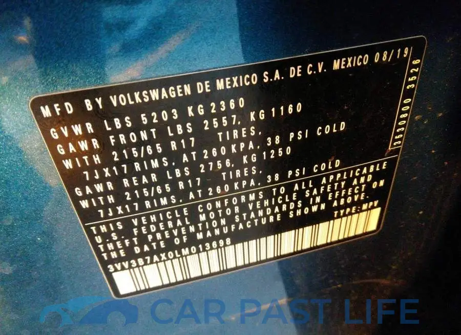 3VV3B7AX0LM013698# 9