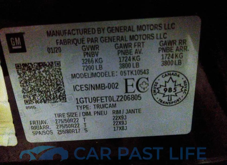 1GTU9FET0LZ206805# 9