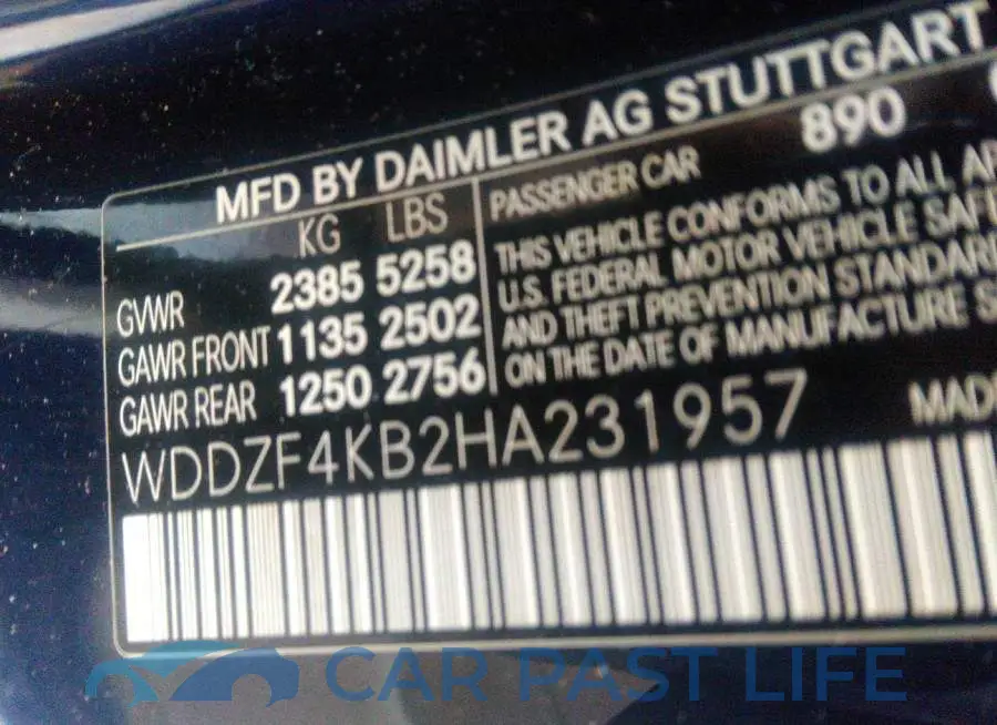 WDDZF4KB2HA231957# 9