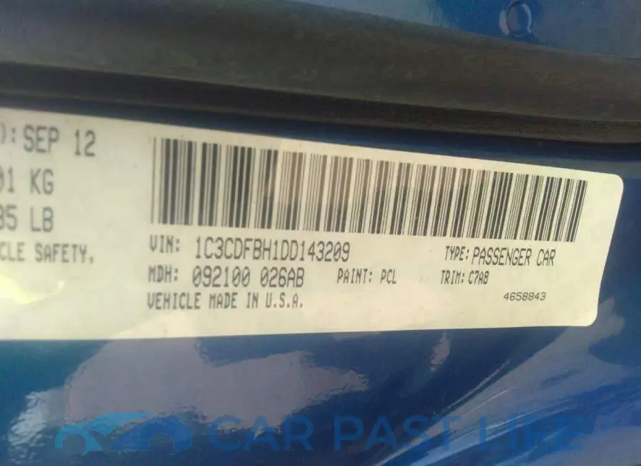 1C3CDFBH1DD143209# 9