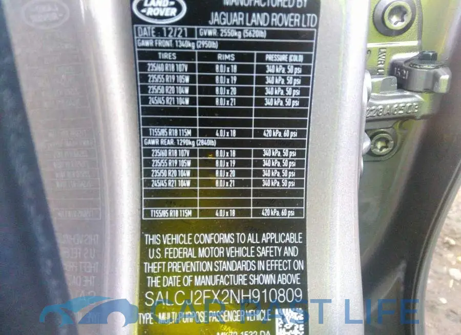 SALCJ2FX2NH910809# 9