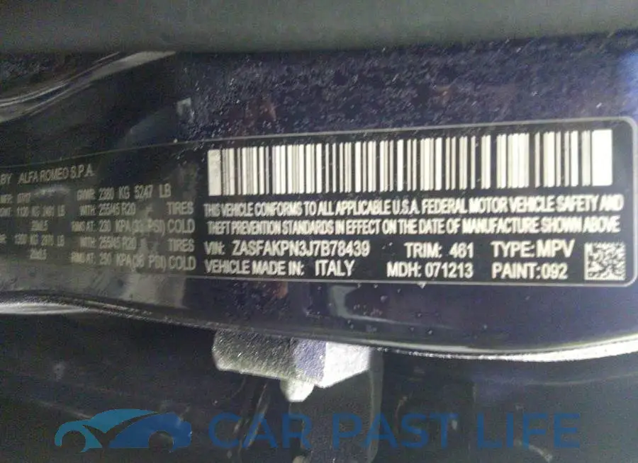 ZASFAKPN3J7B78439# 9