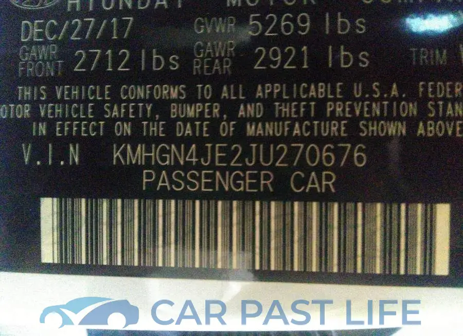 KMHGN4JE2JU270676# 8