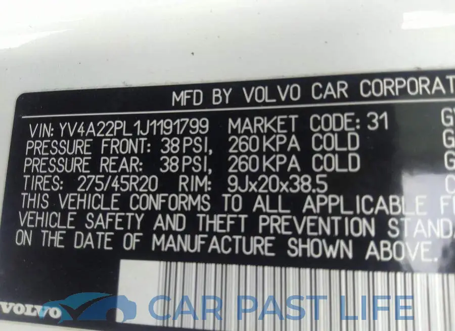 YV4A22PL1J1191799# 9