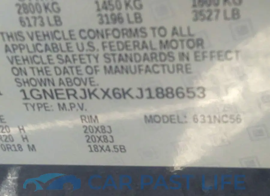 1GNERJKX6KJ188653# 9