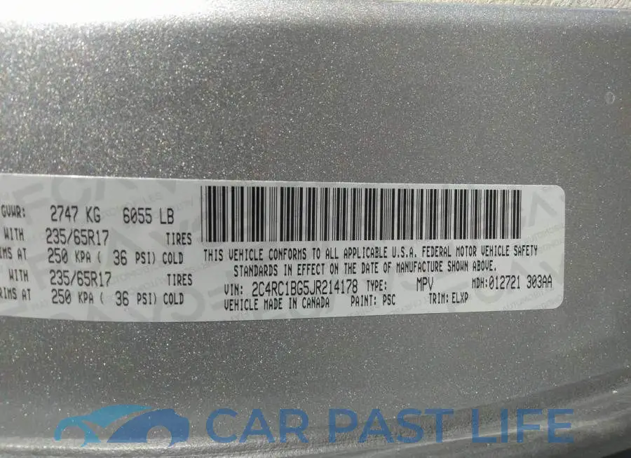 2C4RC1BG5JR214178# 9