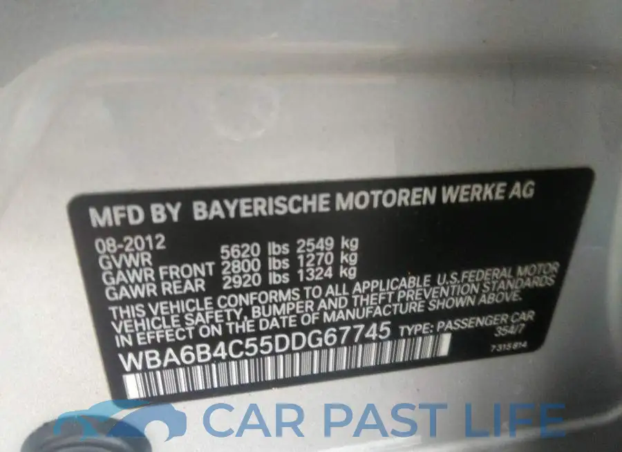 WBA6B4C55DDG67745# 9