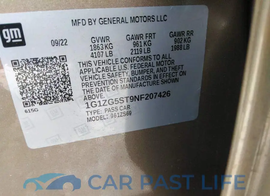 1G1ZG5ST9NF207426# 9