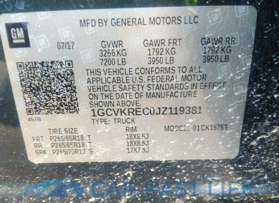 1GCVKREC0JZ119381# 9