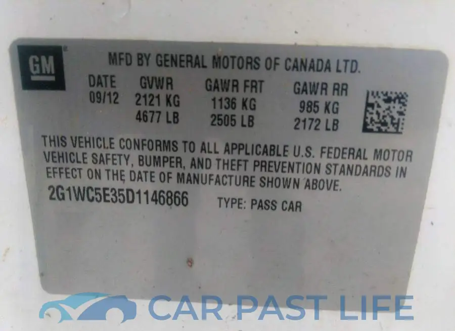 2G1WC5E35D1146866# 9