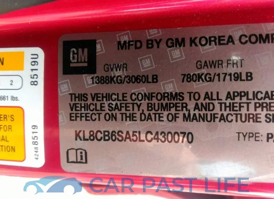 KL8CB6SA5LC430070# 9