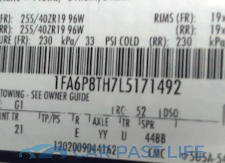 1FA6P8TH7L5171492# 9