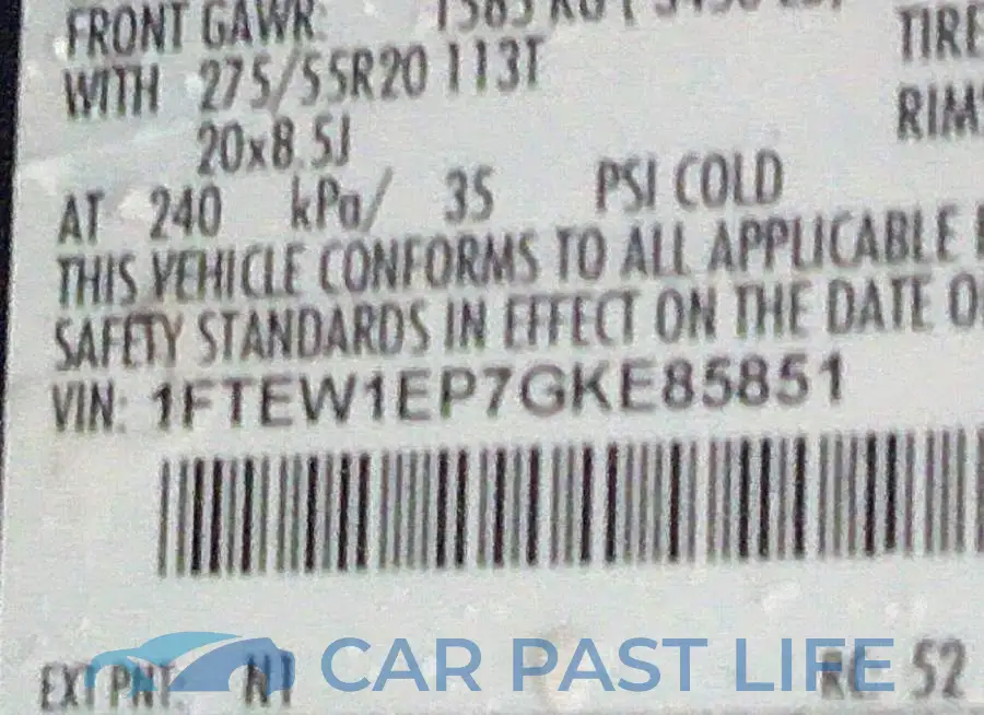 1FTEW1EP7GKE85851# 9