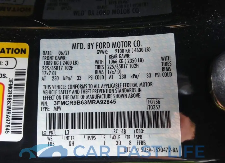 3FMCR9B63MRA92845# 9