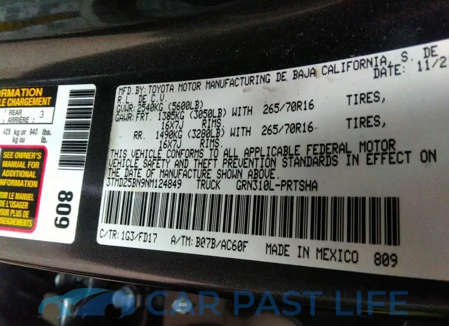 3TMDZ5BN9NM124849# 9