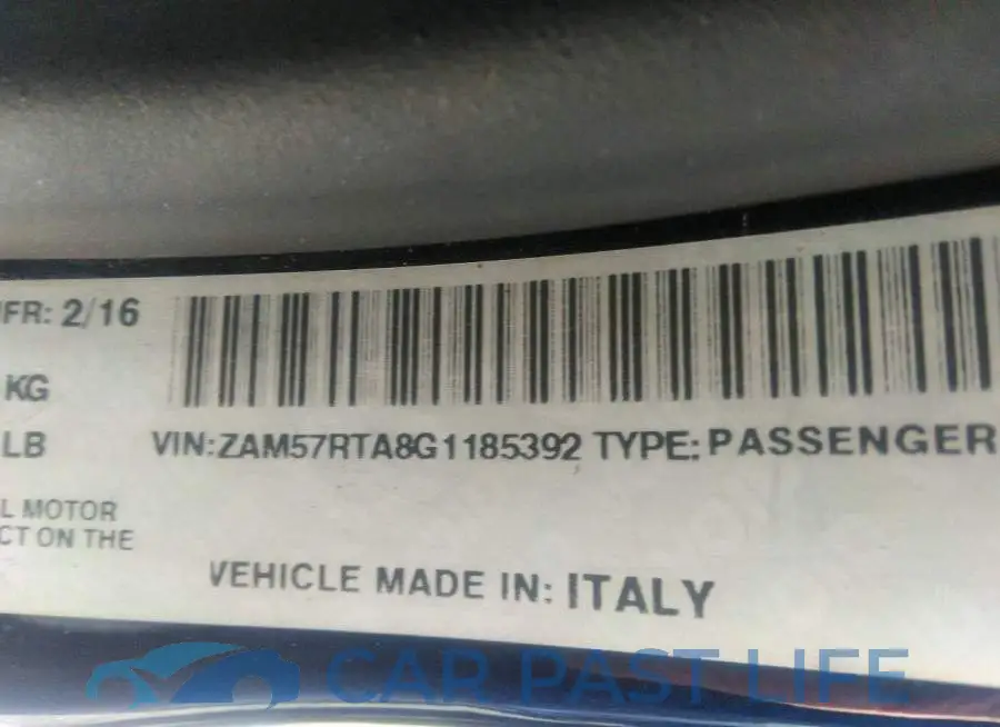 ZAM57RTA8G1185392# 9