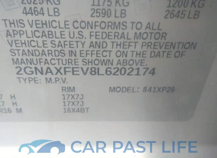 2GNAXFEV8L6202174# 9