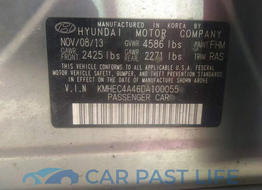 KMHEC4A46DA100055# 9