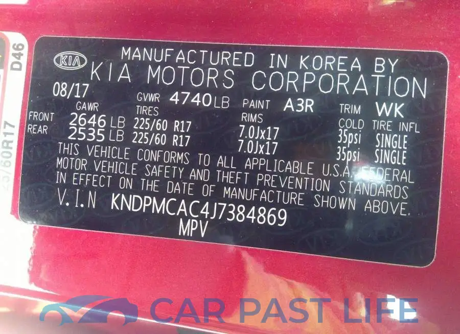 KNDPMCAC4J7384869# 9
