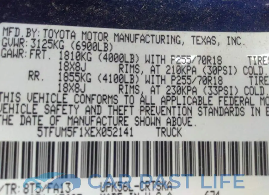5TFUM5F1XEX052141# 9
