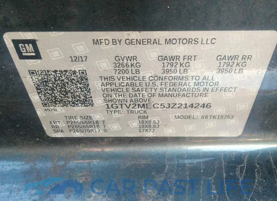 1GTV2MEC5JZ214246# 9