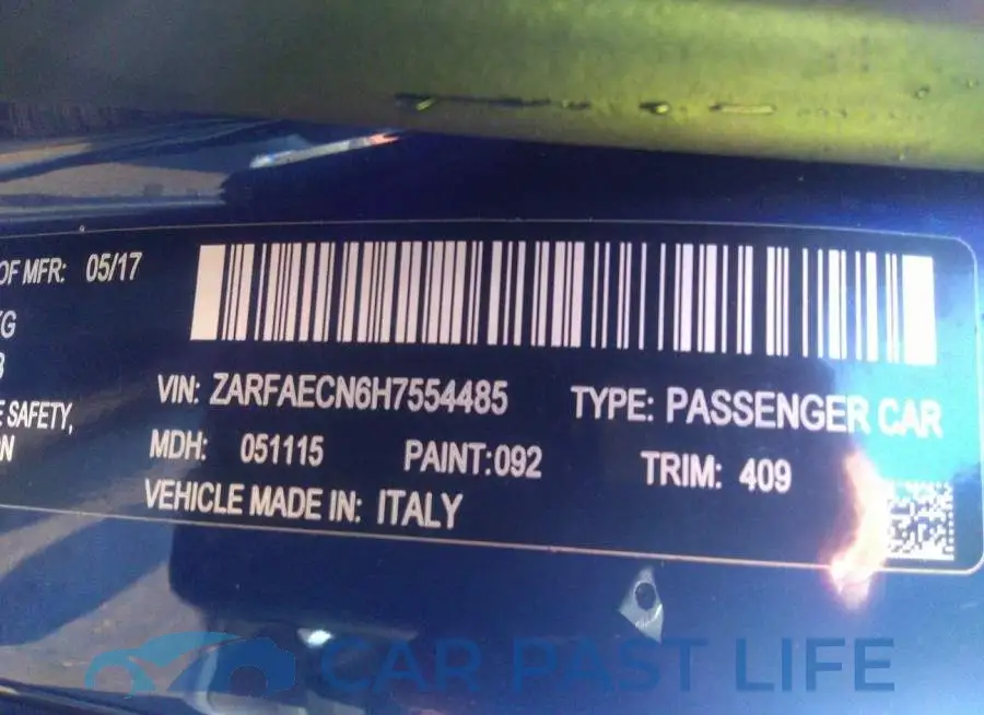 ZARFAECN6H7554485# 9