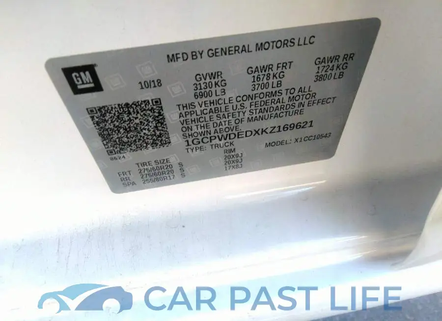 1GCPWDEDXKZ169621# 9