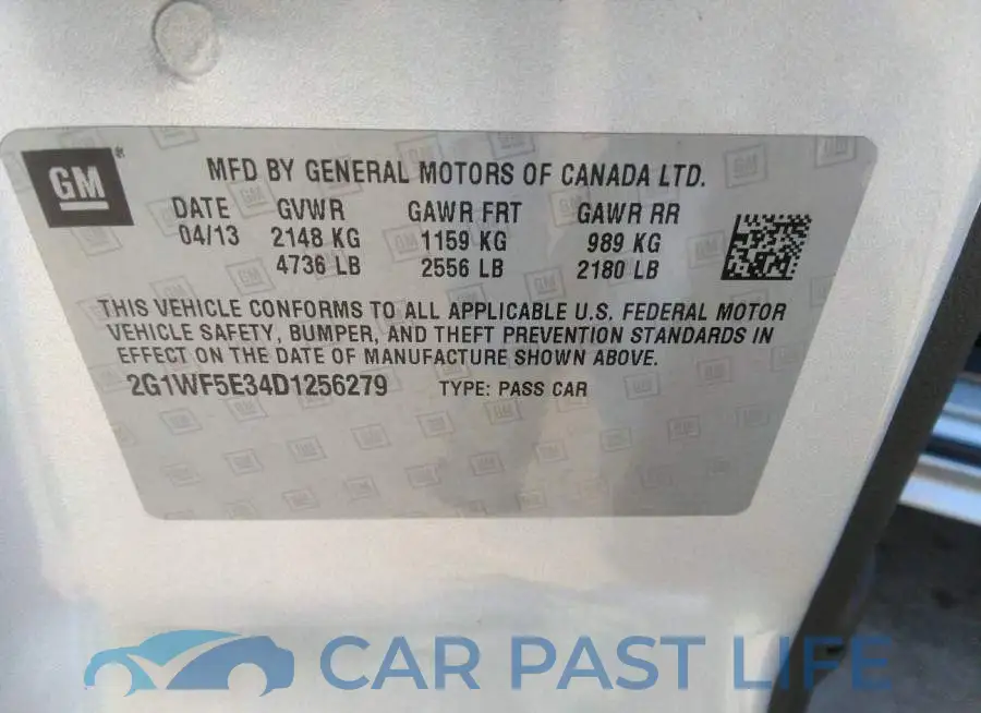 2G1WF5E34D1256279# 9