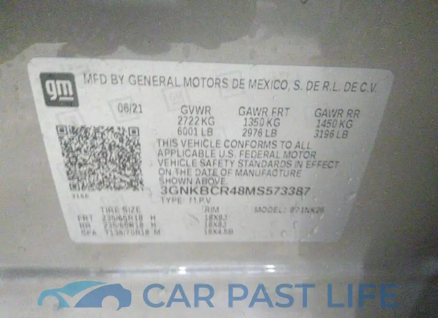 3GNKBCR48MS573387# 9