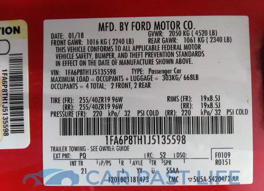 1FA6P8TH1J5135598# 9