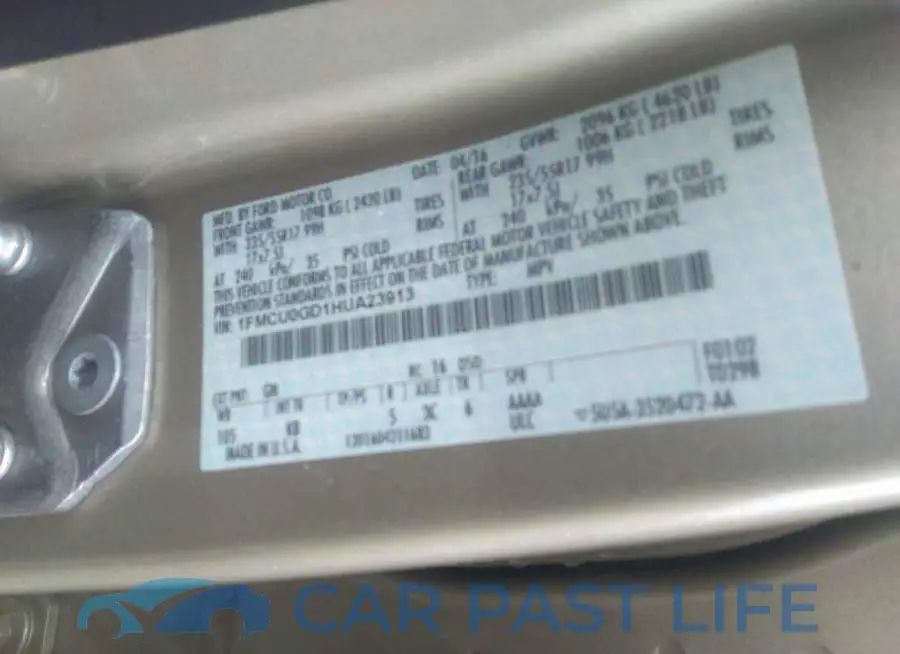 1FMCU0GD1HUA23913# 9